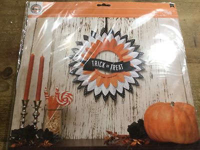 2014 Halloween Party American CRAFTS  Halloween TRICK or TREAT Die Cut Wreath!!