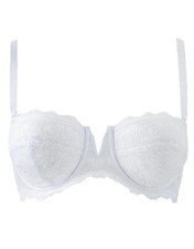 NEW WHITE UNDERWIRED PADDED MULTIWAY STRAPLESS BRA KATIE BY PRETTY SECRETS 36-48