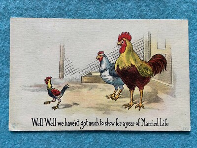 Well well, we haven't got much to show for a year of married life... Postcard