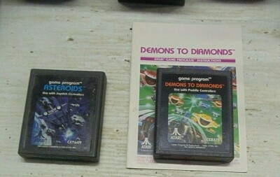Lot 2 ATARI 2600 VIDEO GAME  Asteroids & Demons to Diamonds  Tested