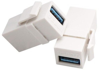 AAOTOKK USB Keystone Adapter 3.0 A Jack Insert 2 Pack, White 
