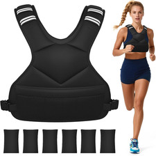 Adjustable Weighted Vest for Women Men, 4-10lb Vest with 6 Ironsand Weights, ...