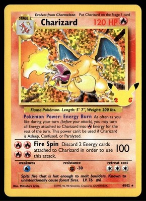 ✓ Charizard 4/102 - 25th Anniversary Pokemon Celebrations TCG NM+