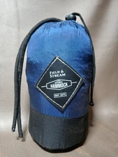 Field & Stream Portable Double Hammock Blue + Straps Outdoor Hiking Camping Gear