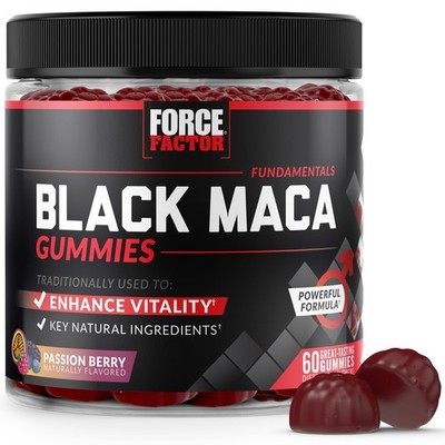 Force Factor Black Maca Gummies for Men & Women, 60 Count (Pack of 1),