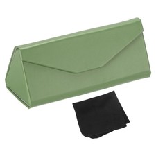Foldable Glasses Case, Triangle Magnetic Sunglasses Case, Bean Green