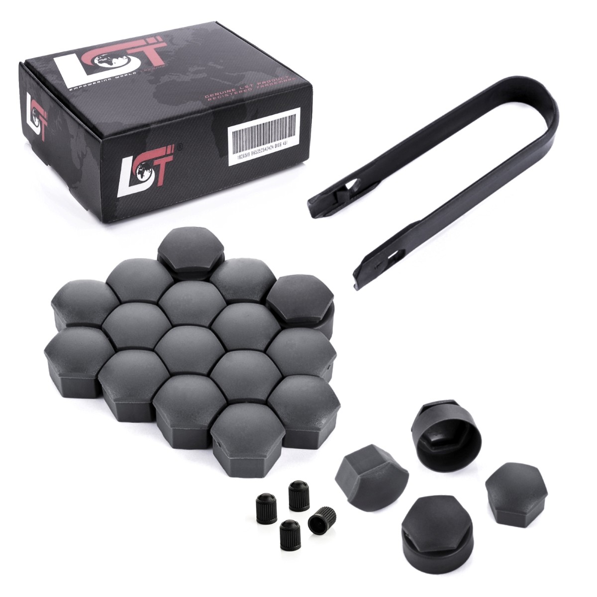 20x Shrouds Wheel Screw Caps 0 21/32in Theft-Proof Anthracite for Saab