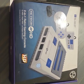 Hyperkin RetroN 2 HD Home Console Gray/Blue HDMI NES SNES Super Famicom