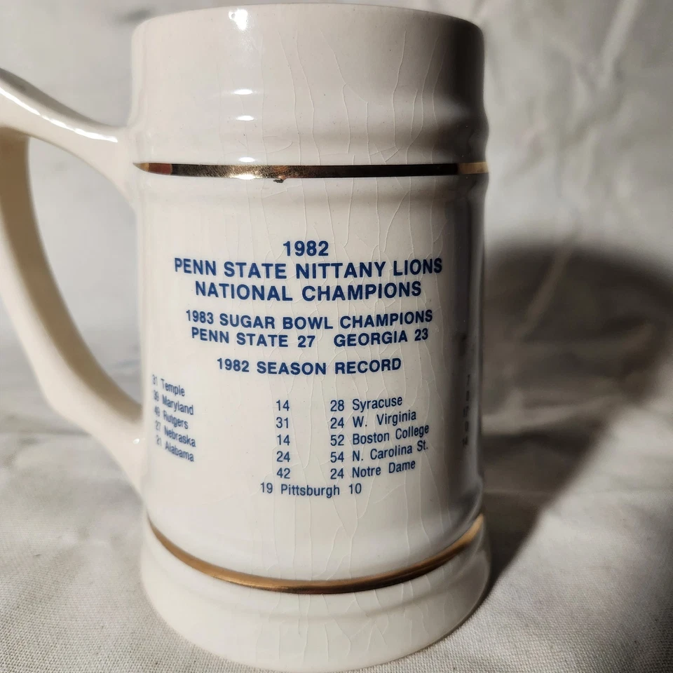 Caneca/pedra alta vintage Penn State Nittany Lions 1982 National Champions Schedule - Imagem 2 de 4