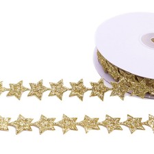 Glitter Star Ribbon Golden Star Sparkly Ribbon Trim Embellishment for Crafts ...