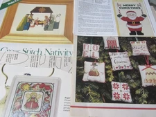 Huge Lot of Mixed CHRISTMAS CROSS-STITCH PATTERNS; Choose "ONE"; Drop*Menu