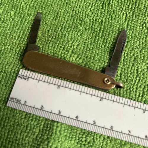 Vintage Unmarked 1/20 10KGF Single Blade Pocket Knife/Key Ring Knife