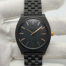 Nixon The Time Teller Unisex 37mm Black w/ Gold Accent Minimal Quartz Watch