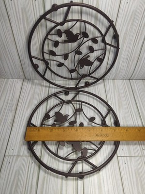 Birdsong  Collection Steel Trivet ,Dark Brown Set Of 2 Filigree Home Basics