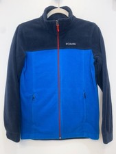 Columbia Kids Fleece Jacket Full Zip Blue Navy Colorblock L 14 16 Outdoor Warm
