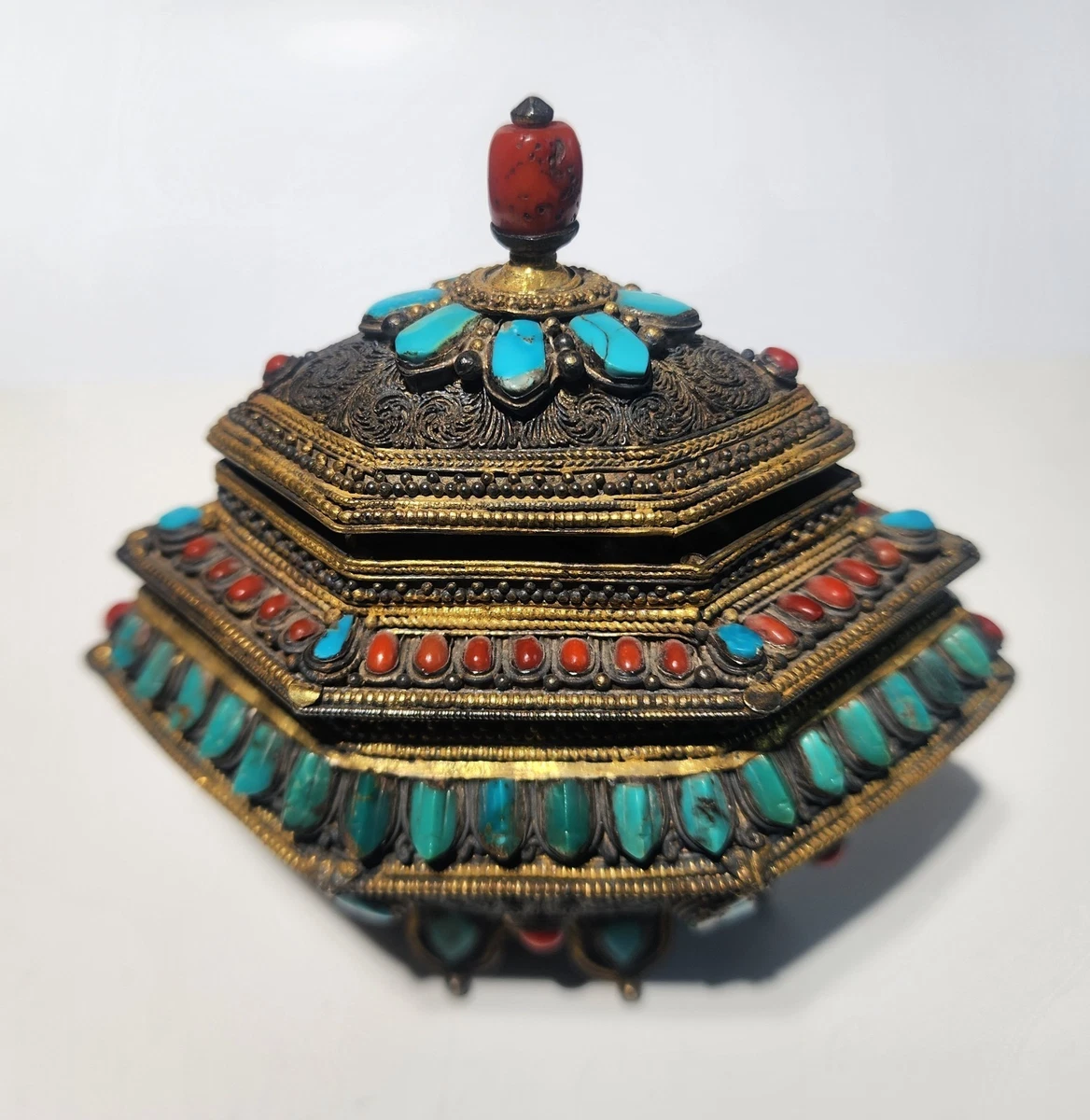 チベット　ライ族　チベタンアンティーク　オールドシルバー Antique Original Silver Box Tibetan Antiques for sale | eBay