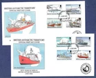 1992 British Antarctic Terr. Official FDC [3] "Research Ships" definitive issue