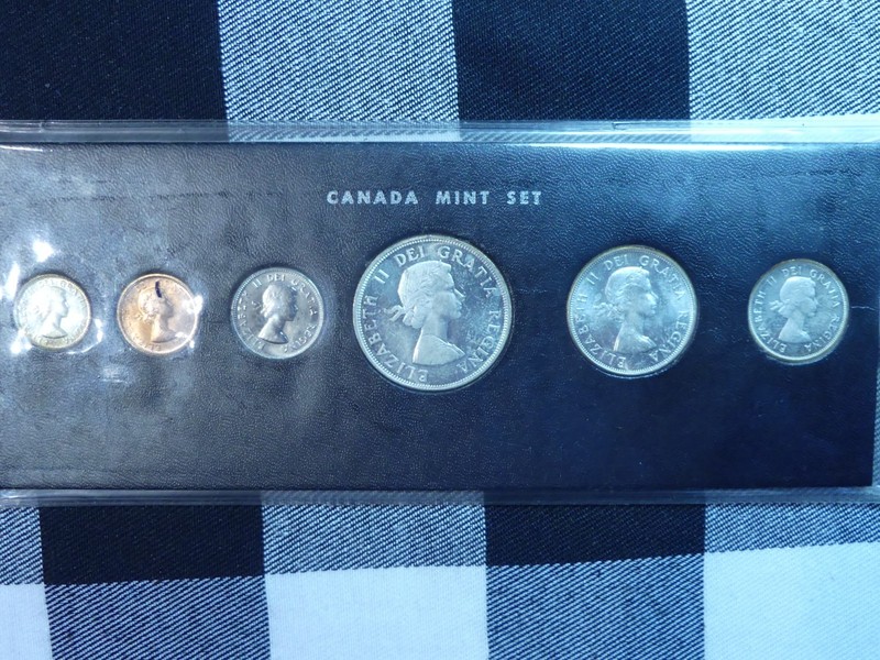 CB7: CANADA, 6 coin mint set,1964 ,plastic case, 0.800 silver, 1.1094 oz asw