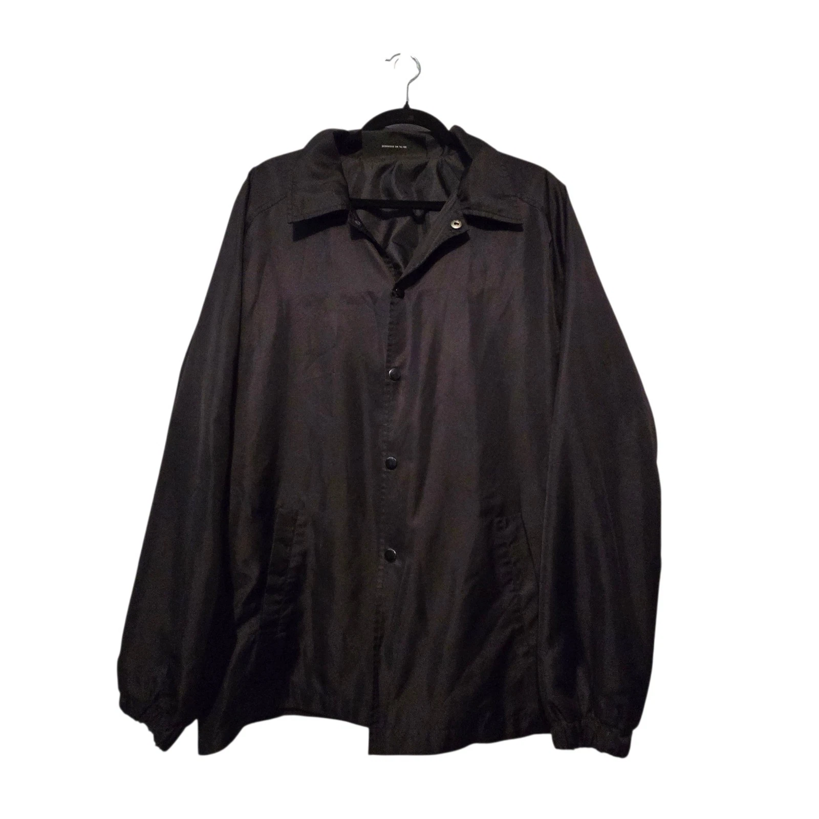 Giacca a vento XO Coach donna MED nera bianca tinta unita snap grunge streetwear