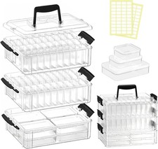 58 Pcs 3-Tier Stackable Bead Organizer Box, Clear Storage for Crafts