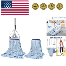 String Mop for Floor Cleaning - Heavy Duty Industrial Commercial Wet Mop with...