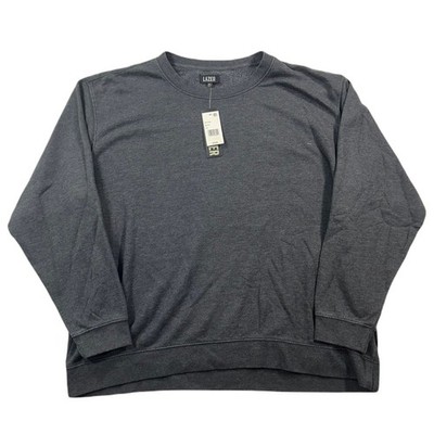 Lazer Crewneck Burnout Fleece Knit Sweatshirt Mens 2XL Charcoal Grey NEW