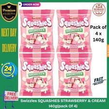 Swizzles SQUASHIES STRAWBERRY & CREAM 140g(pack Of 4)