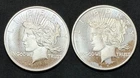Lot Of 2 - 1 oz Silver Peace Round BU .999 Fine, 2 Ounces Total, No Reserve #665