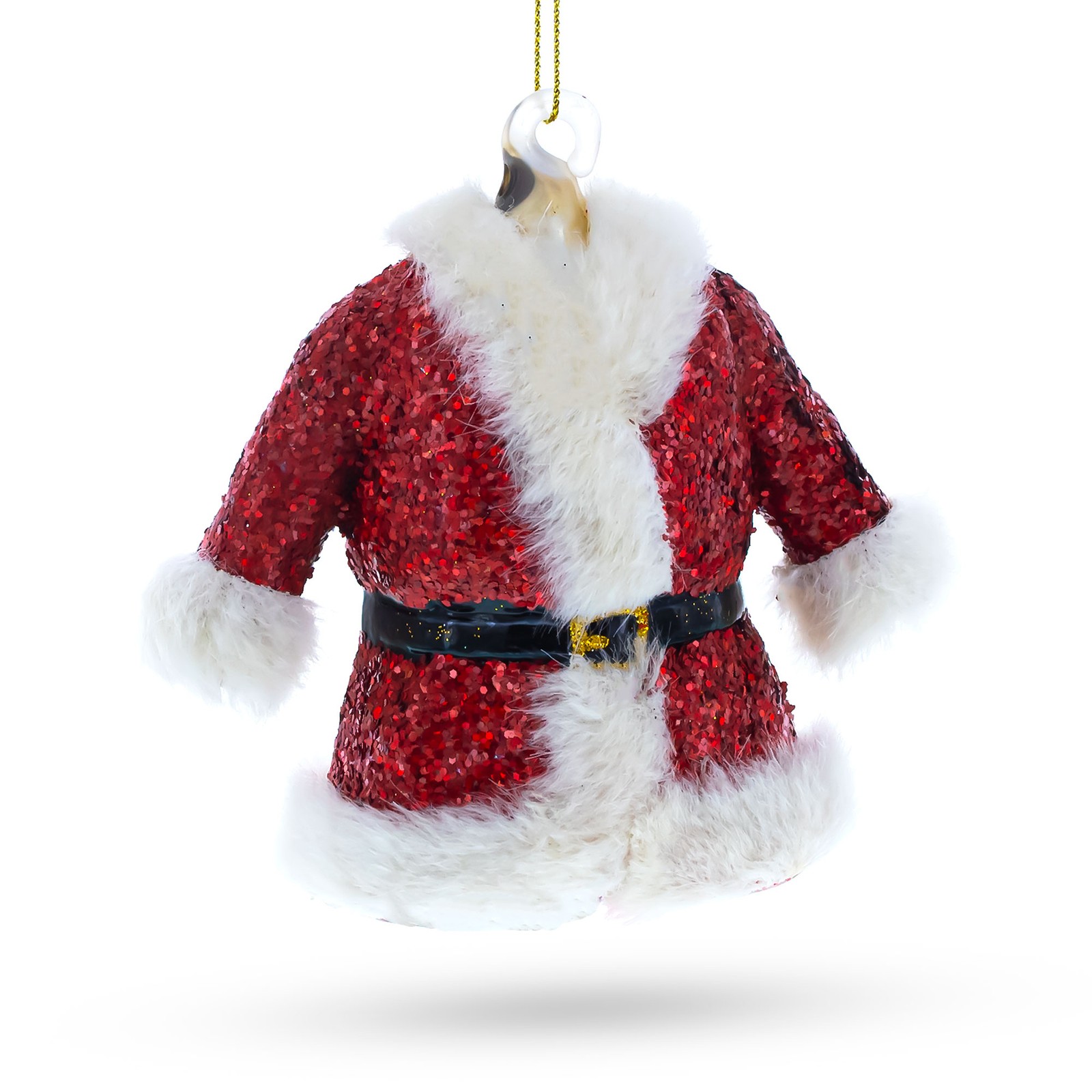 Santa’s Red Coat Glass Ornament
