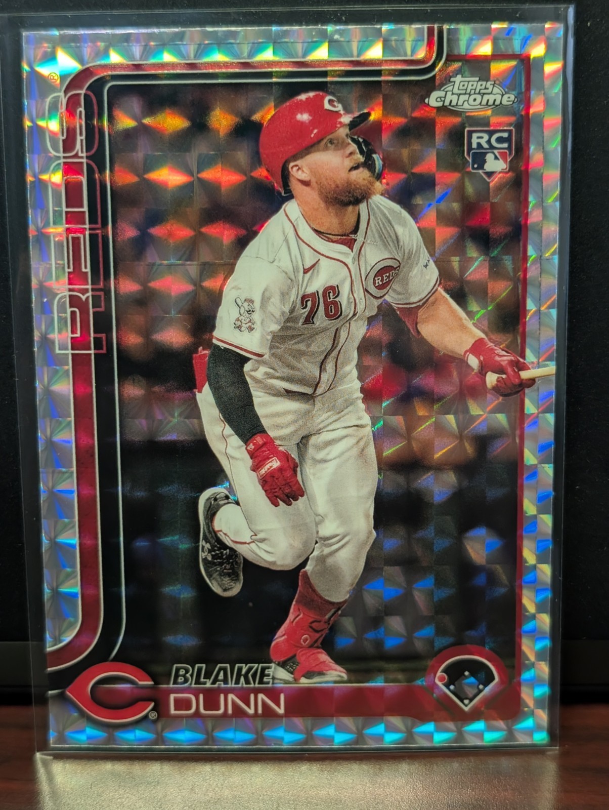 2025 Topps Chrome - Blake Dunn #161 Geometric Refractor (RC) - Reds