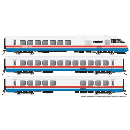 Rapido Trains 025501 HO AMT RTL Turboliner Personenwagen DCC/Sound #1 (5er Set) | Zustand: New