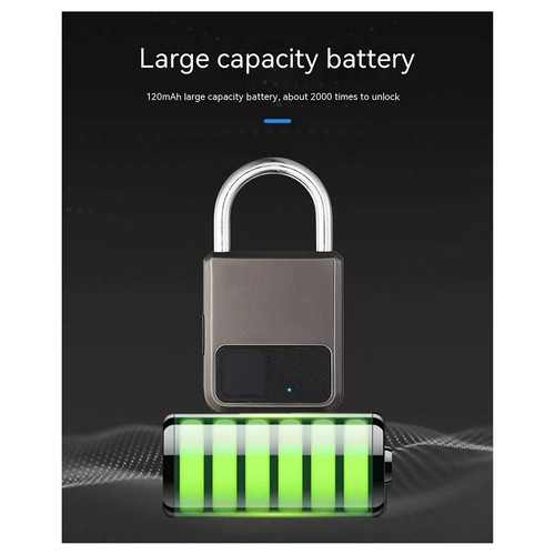 Portable Fingerprints Tuya APP Pad Lock with USB Key Support for7510 - Imagen 3 de 9