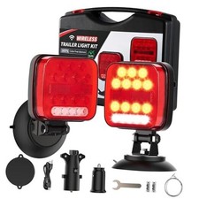 Wireless Trailer Lights Magnetic, Portable Rechargeable LED Towing Light Kit