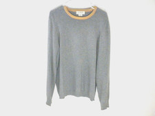J Crew Sweater Mens L Gray Pullover Crewneck Long Sleeve Lightweight Ribbed Hem