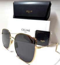 NEW CELINE CL40174U 30A POLISHED GOLD W/GREY LENSES AUTHENTIC SUNGLASSES 59-19