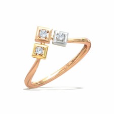0.3ct Round Cut Simulated Diamond Ring Trilogy Minimalist 14k Rose Gold Plated