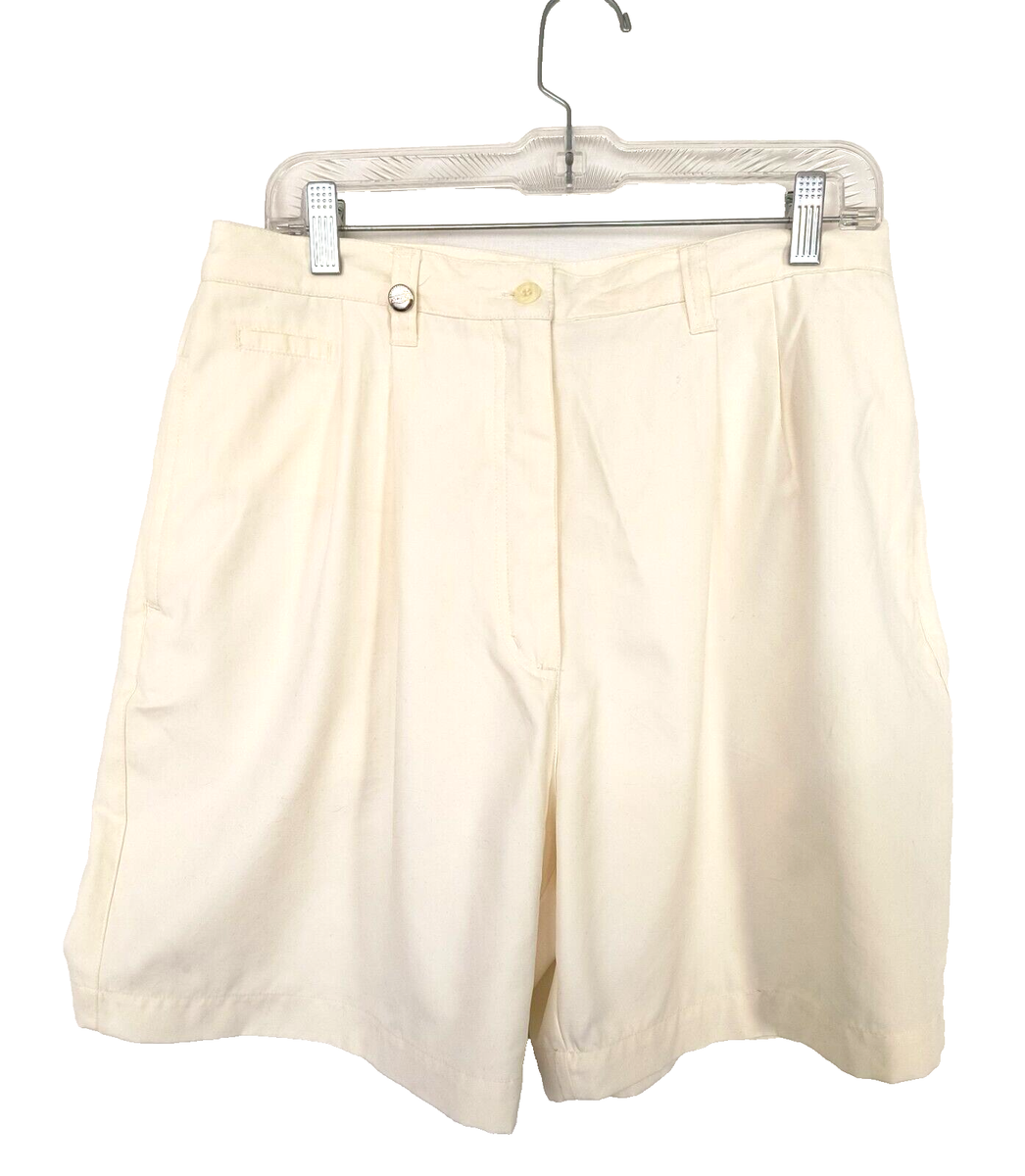 Fairway Outfitters Golf Shorts Womens Size 16 Ivory Pleated Front