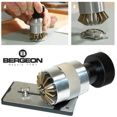 Bergeon 4266 vigor crystal fitting removal from watch case, Swiss Tool