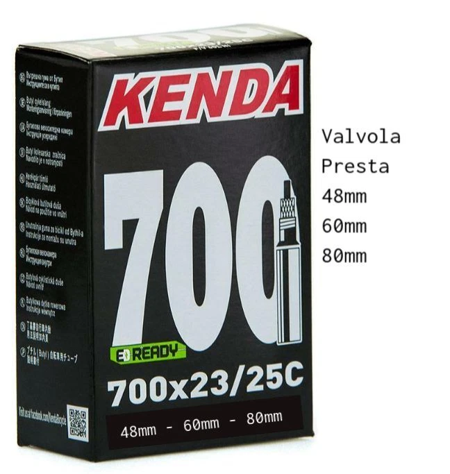 MOOVMOOV Camera d'Aria 700C (28 Pollici) - Per Pneumatici 20-622 (700x20C), 23-622 (700x23C) e 25-622 (700x25C) - Valvola Presta 40 mm - Confezione da 2 - Bici da Corsa, Strada e Fixie