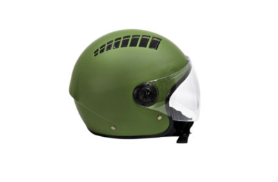 Casque Demi-Jet BHR 834 Flow Vert Mat – Ventilation 16 Trous, ECE 22.06, Visière Anti-Rayures, Taille M