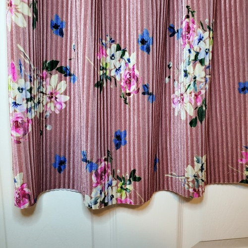 Zara Girls Velvet Pleated Printed Floral skirt Sz 10 - Picture 3 of 6