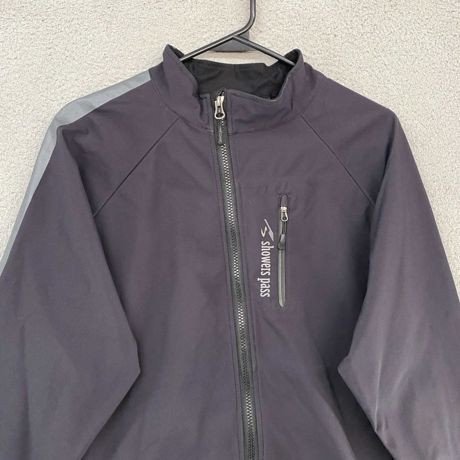 Showers Pass Cycling Jacket Mens Large Black Zip Up Softshell Artex Skyline Bike