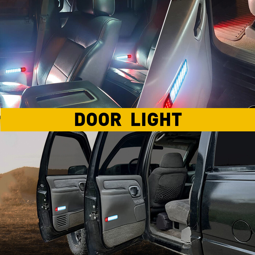 2x LED Door Panel Courtesy Lights For Hummer H2 2003-2009 | Red & White | 36 LED 6000K