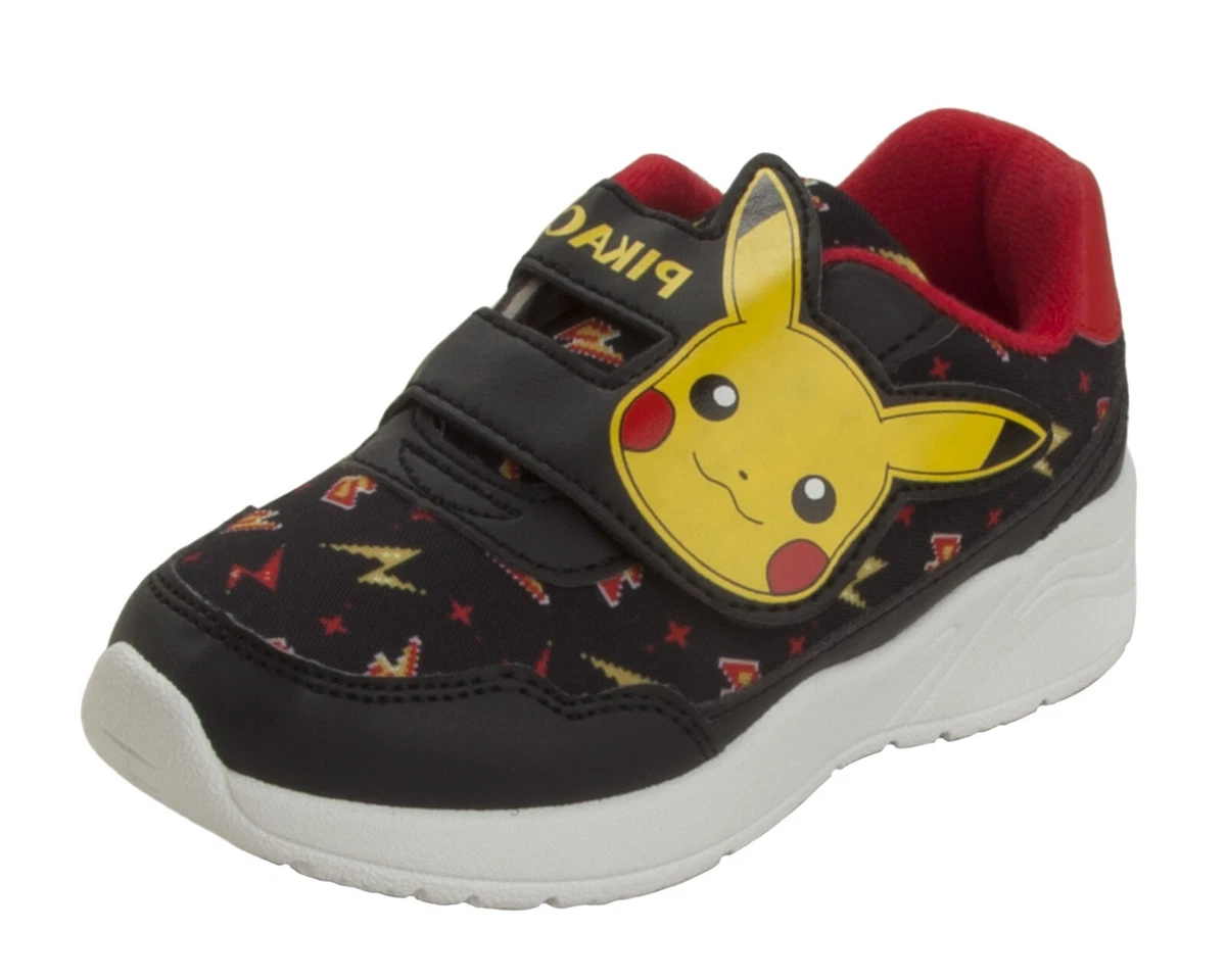 POKEMON TRAINERS BOYS PIKACHU CHARACTER BLACK SPORTS RUNNING SHOES