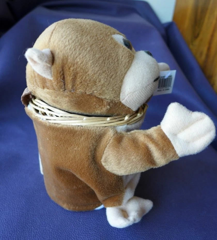 Stuffed Monkey Doll Wicker Basket Toy Decor Presents Candy Treasure Keeper - Image 4 of 4