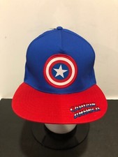 Marvel Captain America Logo Red  Blue Ball Cap Hat Adjustable Snapback One Size