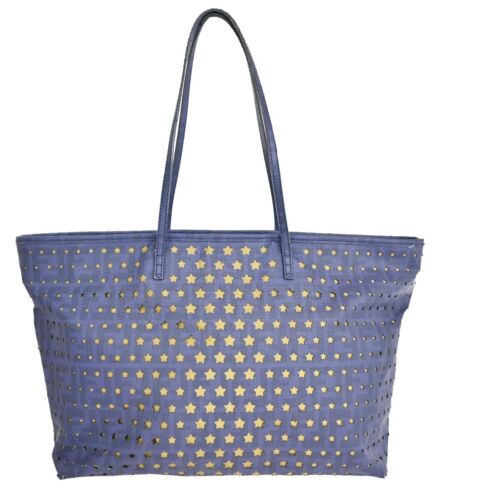 FENDI Zucca Spalmati Star Pattern Perforated Shoulder Tote Bag Leather 67EA447 - Picture 1 of 18
