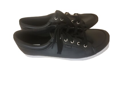 Keds Women's Lace Up Black Sneaker Shoe WH66552 Brand New Size RARE