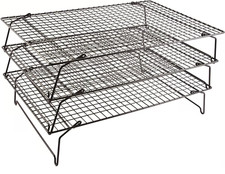 Biscuit Cup Cake Cooling Rack Tray Wire Steel Nonstick Baking Stand Stackable UK