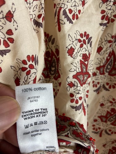 F&F size 18 womens summer top red mix shoulder strap 100% cotton - Picture 12 of 14